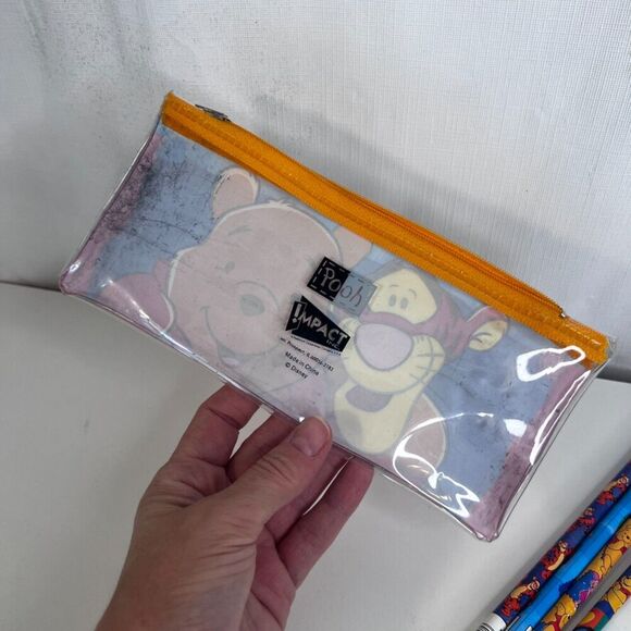 Impact Inc Pooh Bear Tigger Pencil Case Four Pencils Tigger Eraser Disney - Picture 11 of 11